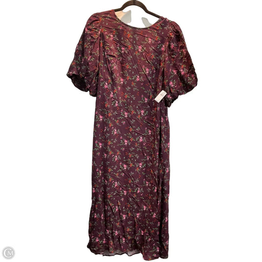 Dress Casual Midi By Old Navy In Maroon, Size: 3x