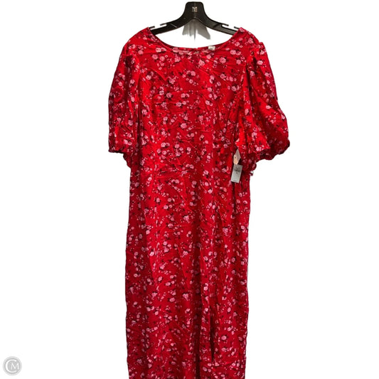 Dress Casual Midi By Old Navy In Red, Size: 2x