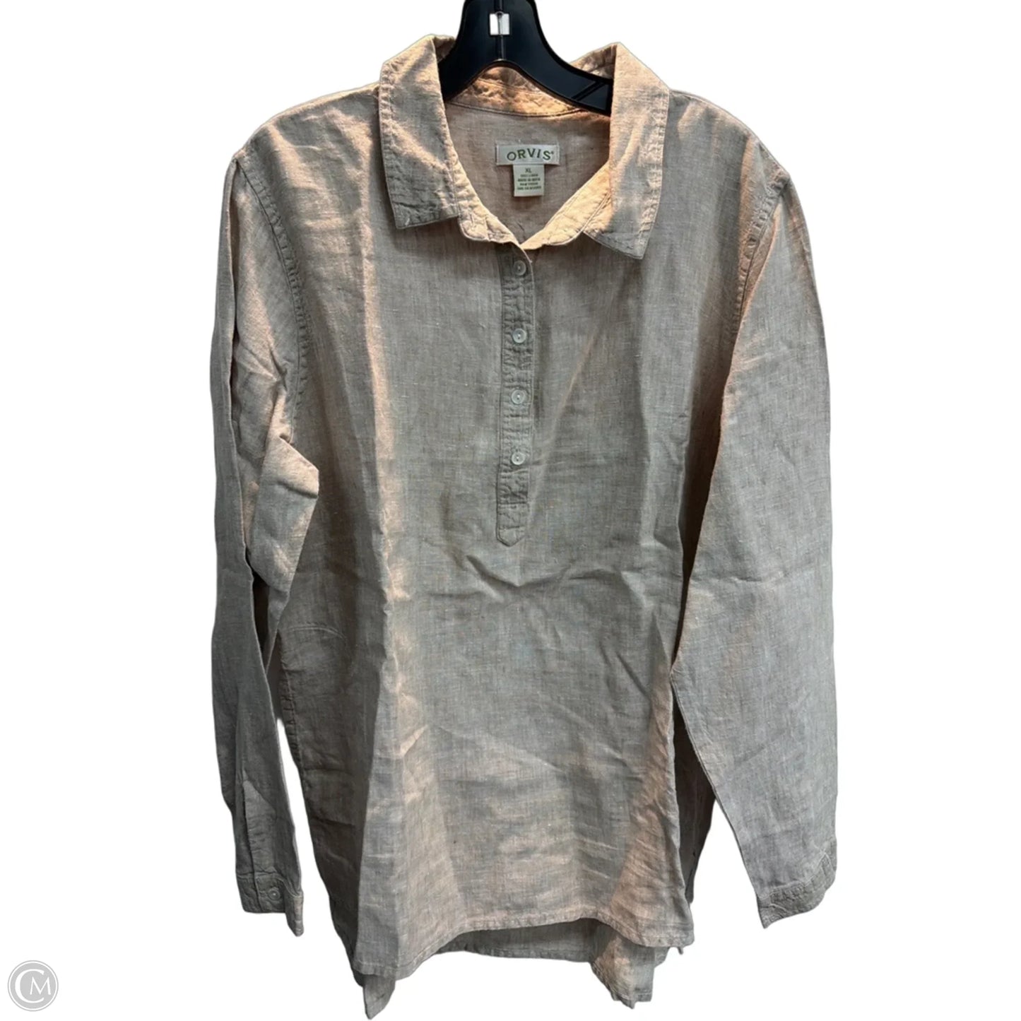 Tunic Long Sleeve By Orvis In Tan, Size: Xl
