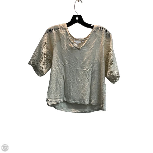 Top Short Sleeve By Chicos In Cream, Size: M