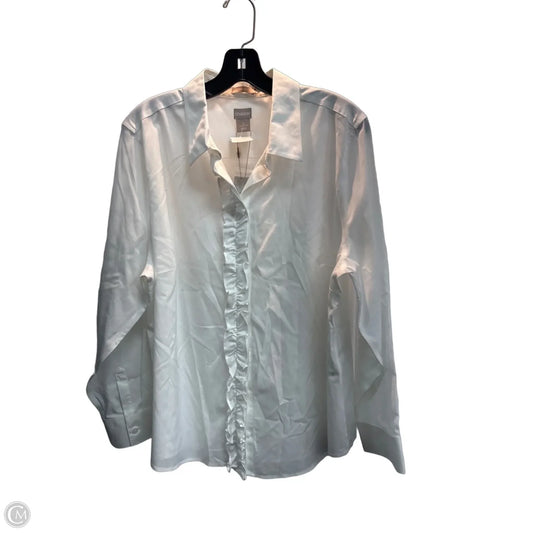 Blouse Long Sleeve By Chicos In White, Size: Xl