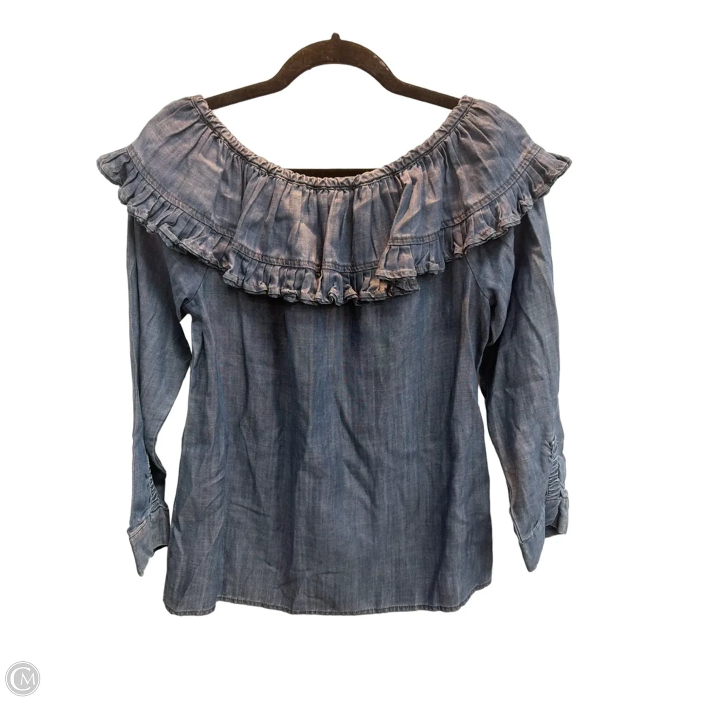 Top Long Sleeve By Current Air In Blue Denim, Size: S