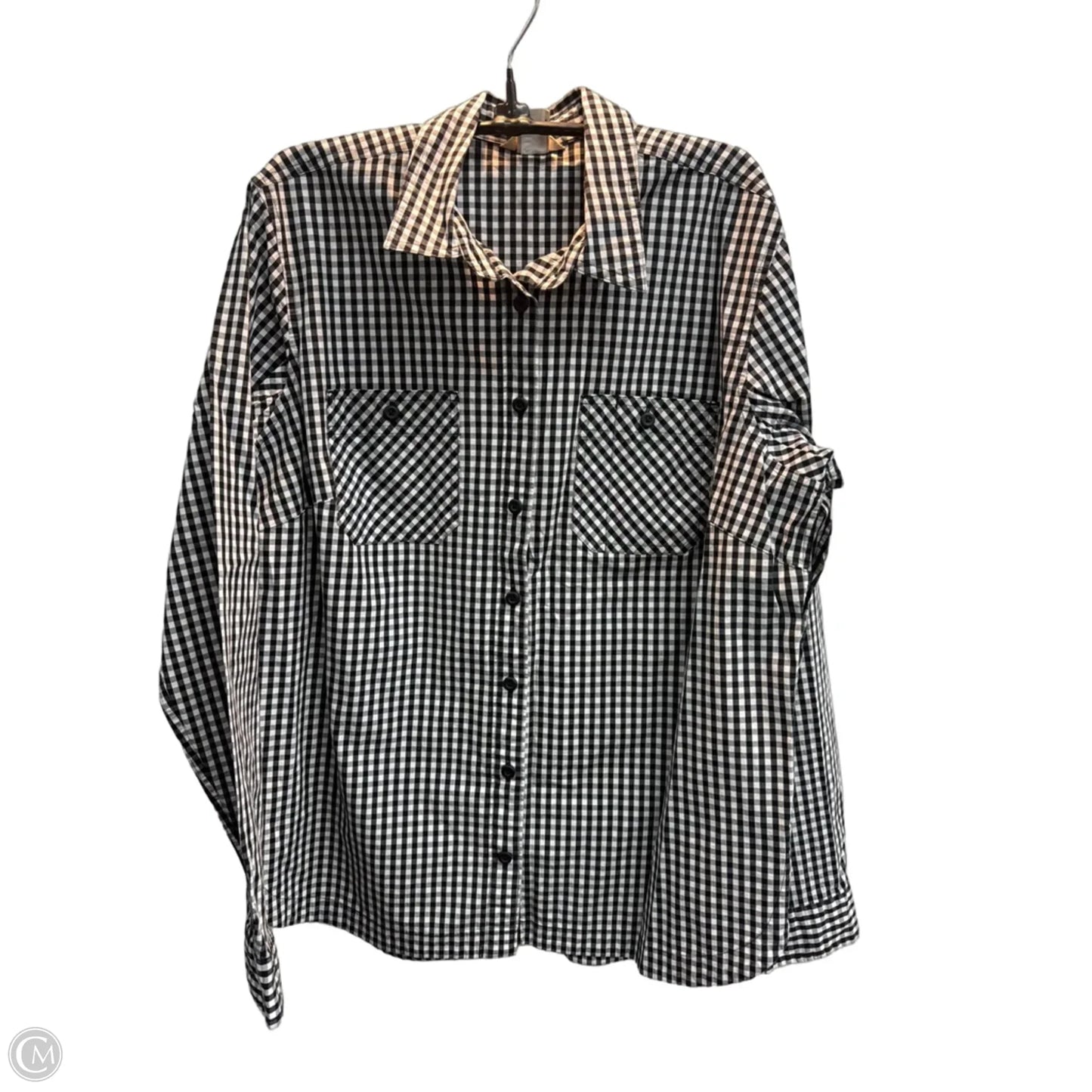 Top Long Sleeve By Duluth Trading In Checkered Pattern, Size: L