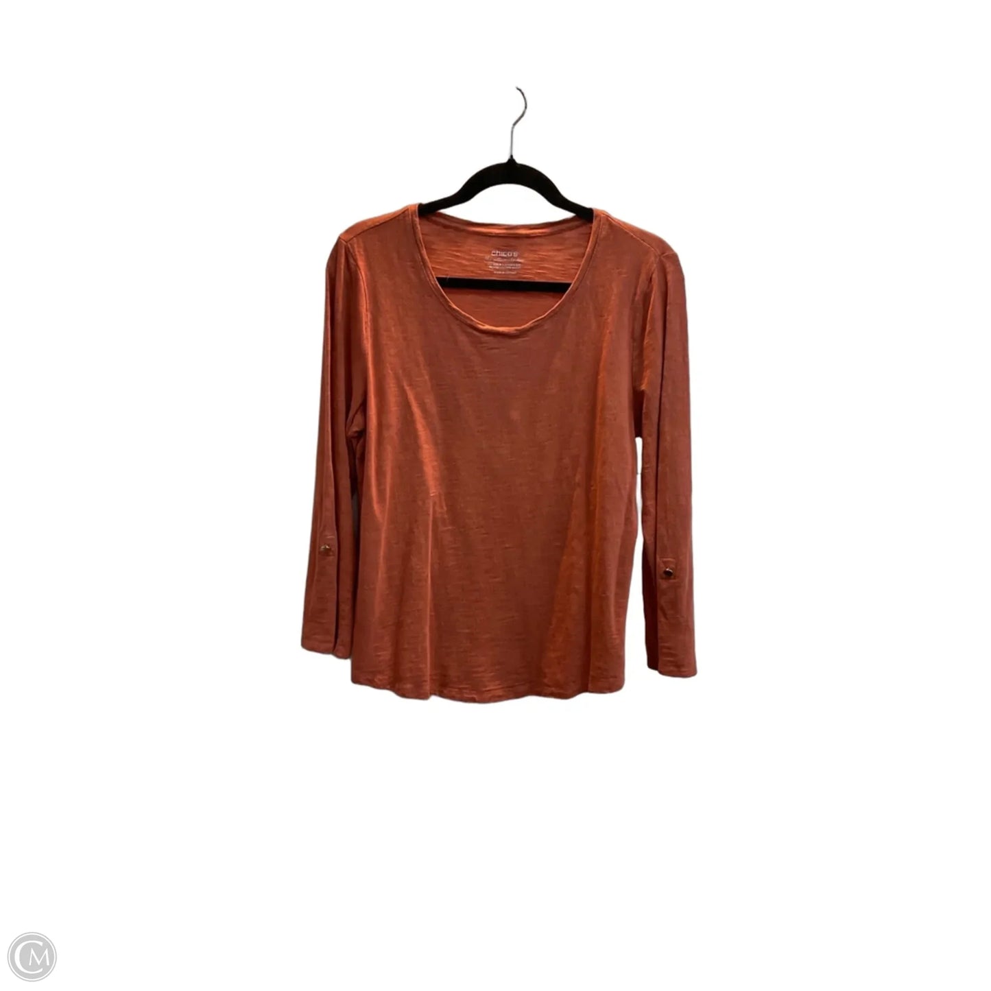Top 3/4 Sleeve By Chicos In Peach, Size: M