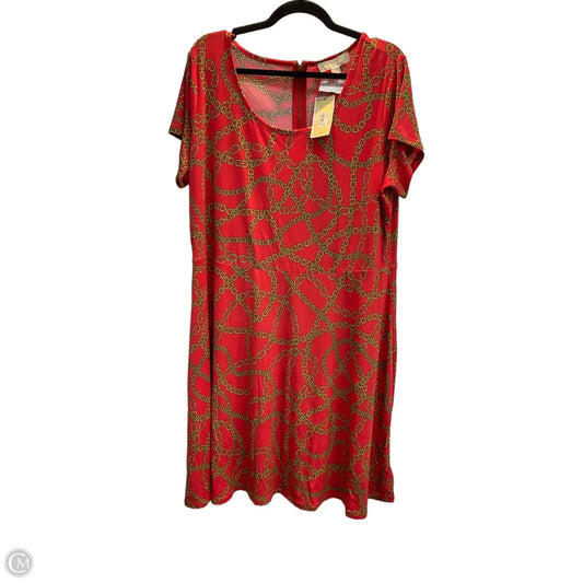 Dress Casual Midi By Michael By Michael Kors In Red, Size: 2x