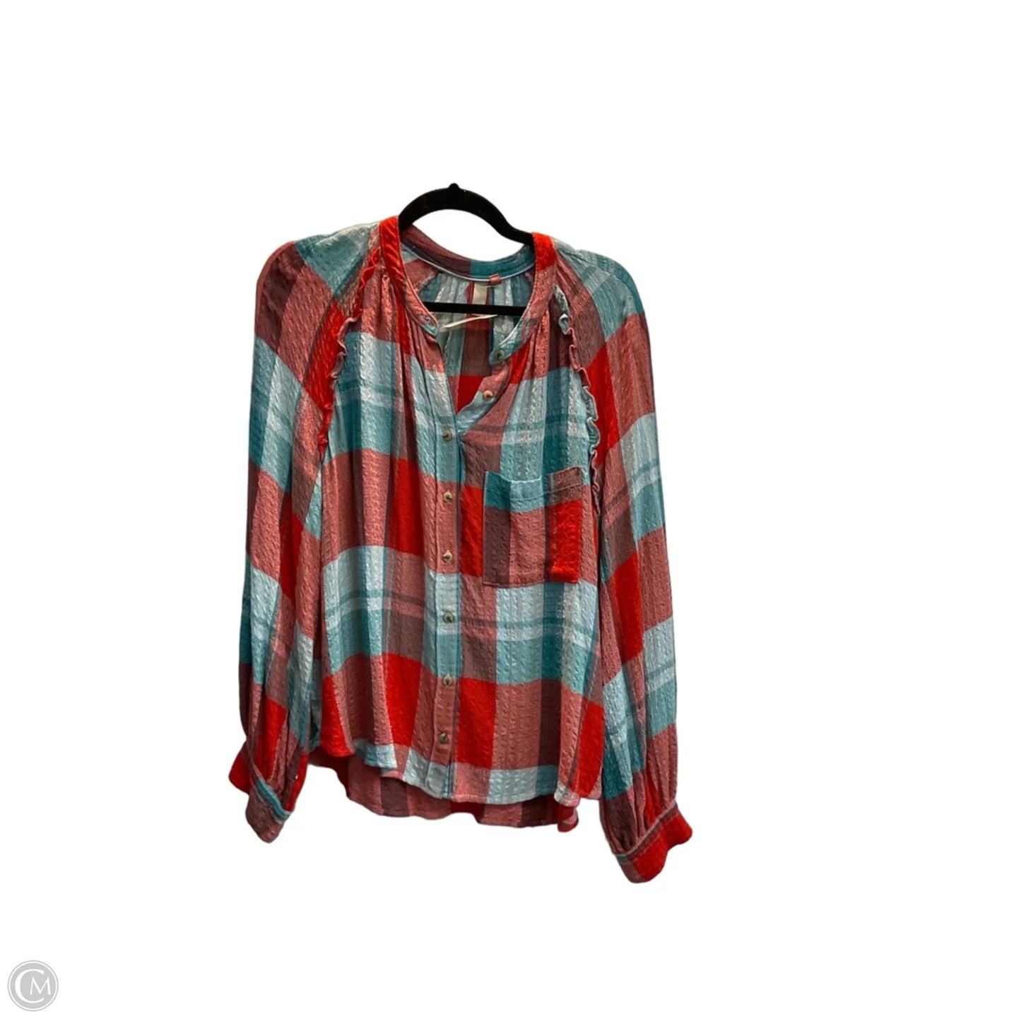 Blouse Long Sleeve By Pilcro In Red, Size: M