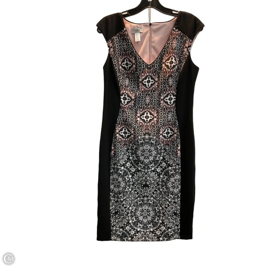 Dress Casual Midi By Maggy London In Black & Pink, Size: 8