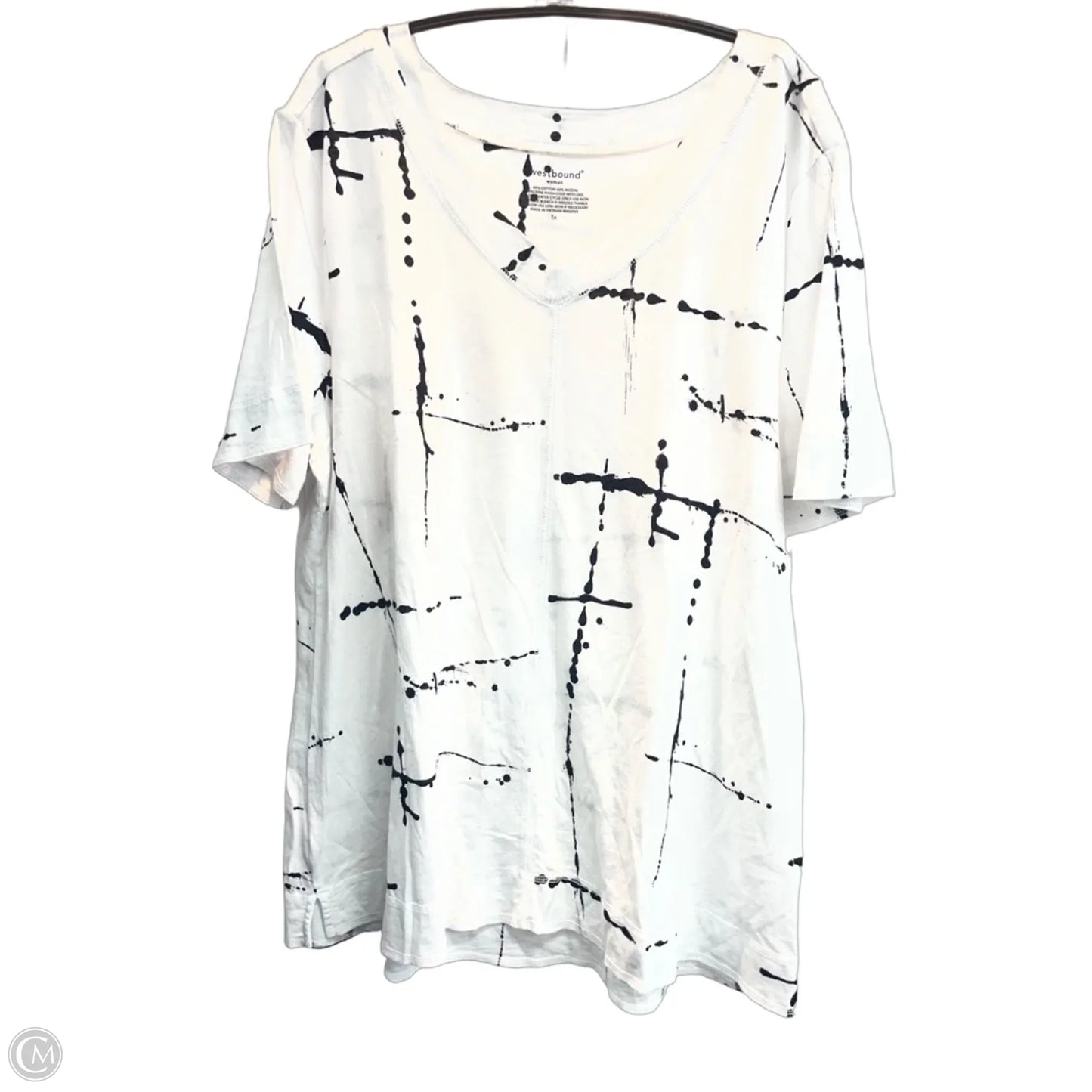 Top Short Sleeve Basic By West Bound In White, Size: 1x