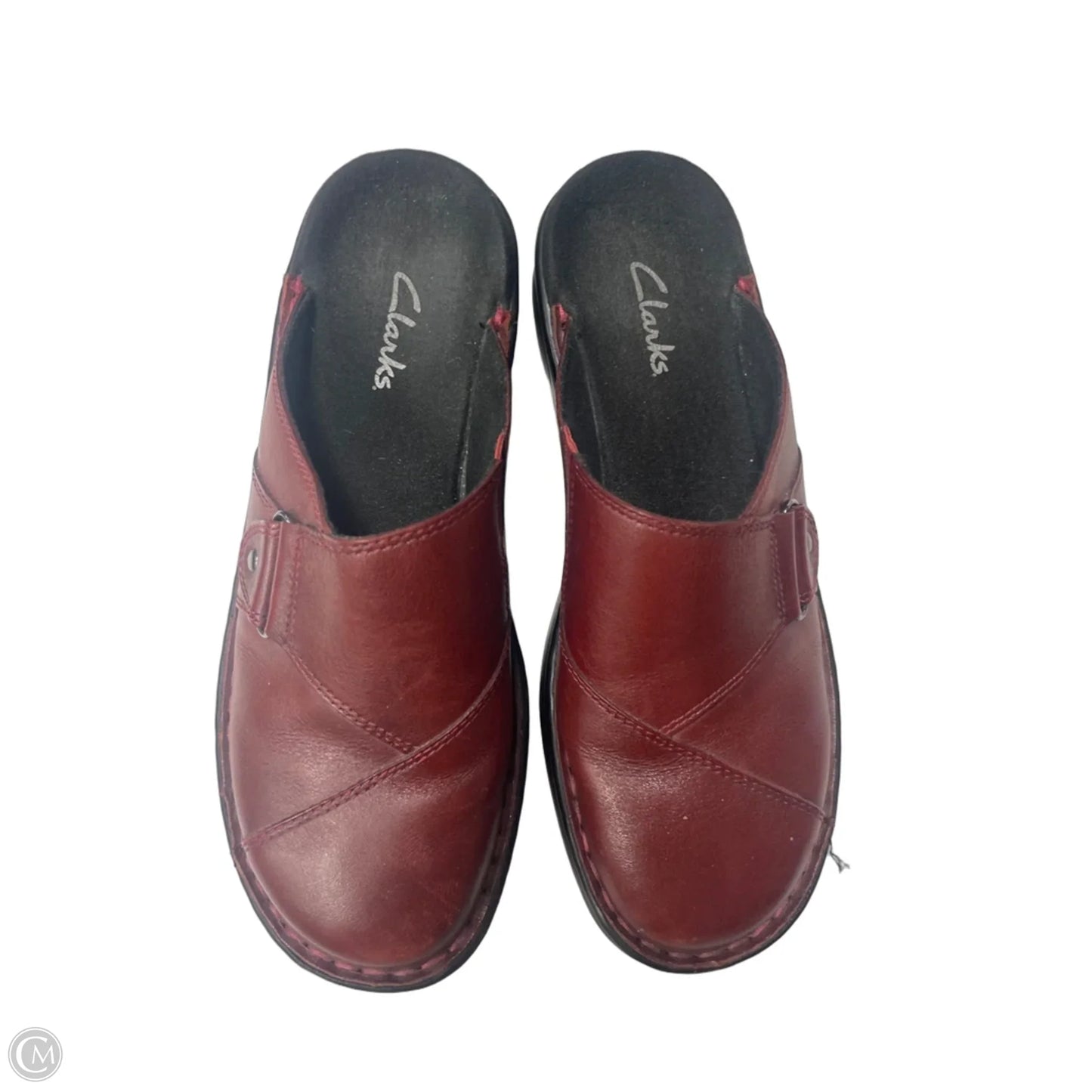 Shoes Flats By Clarks In Maroon, Size: 6