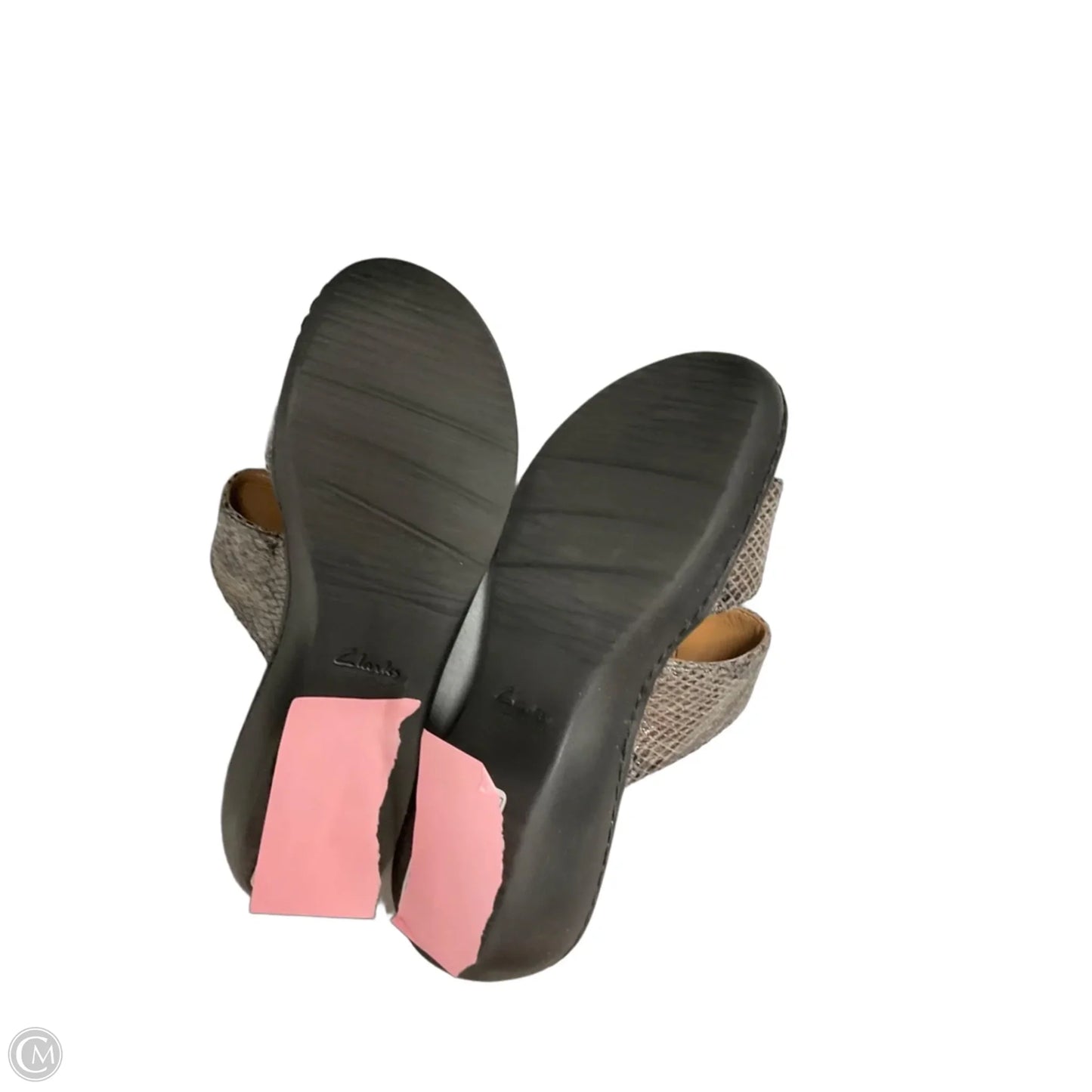 Sandals Heels Wedge By Clarks In Brown, Size: 6