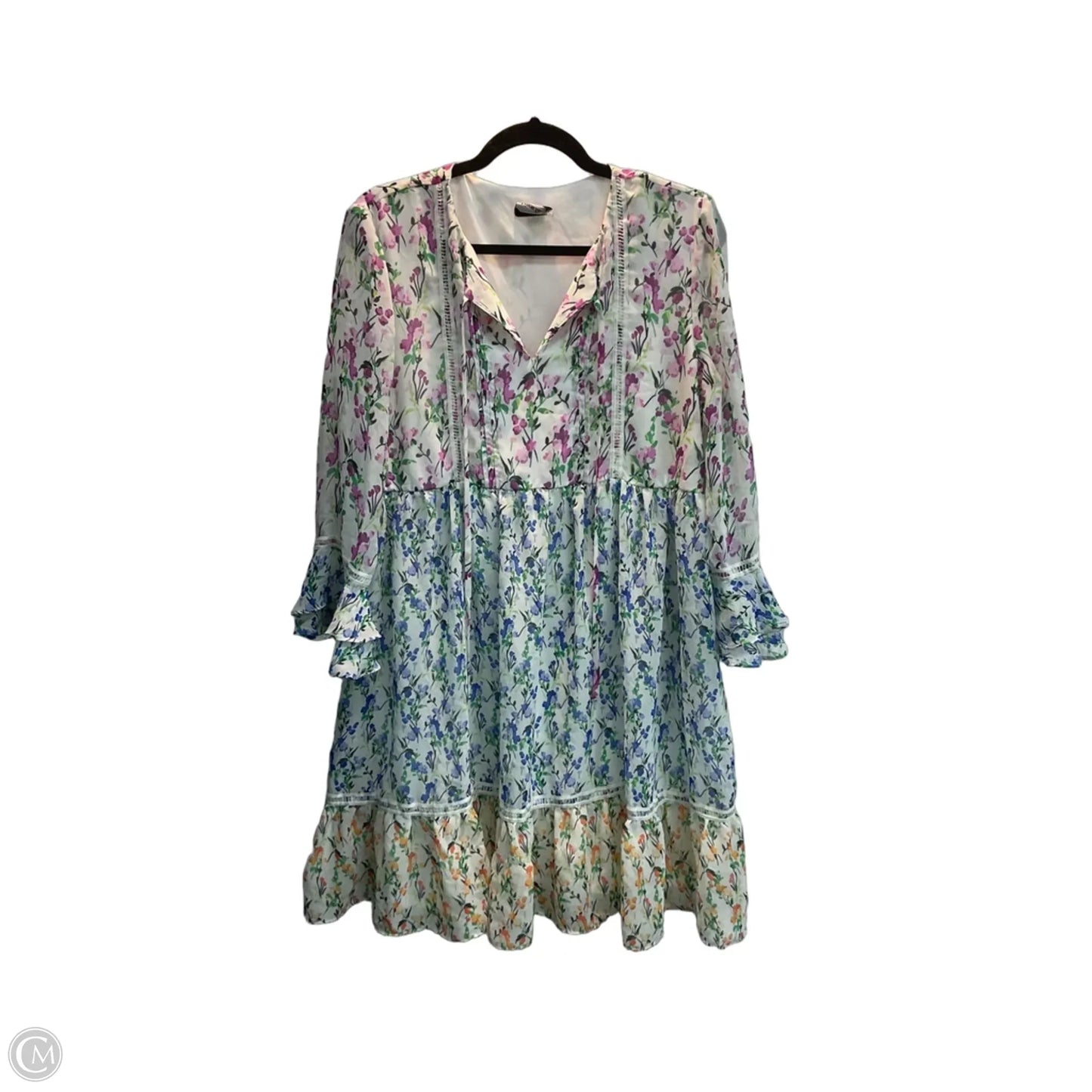 Dress Casual Midi By Clothes Mentor In Floral Print, Size: Large