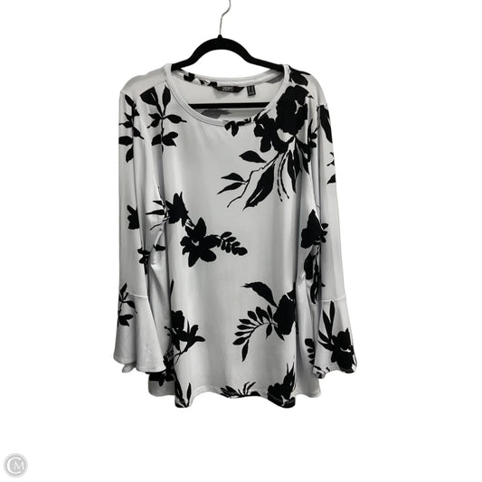 Top 3/4 Sleeve By Dennis Basso Qvc In Floral Print, Size: 2x