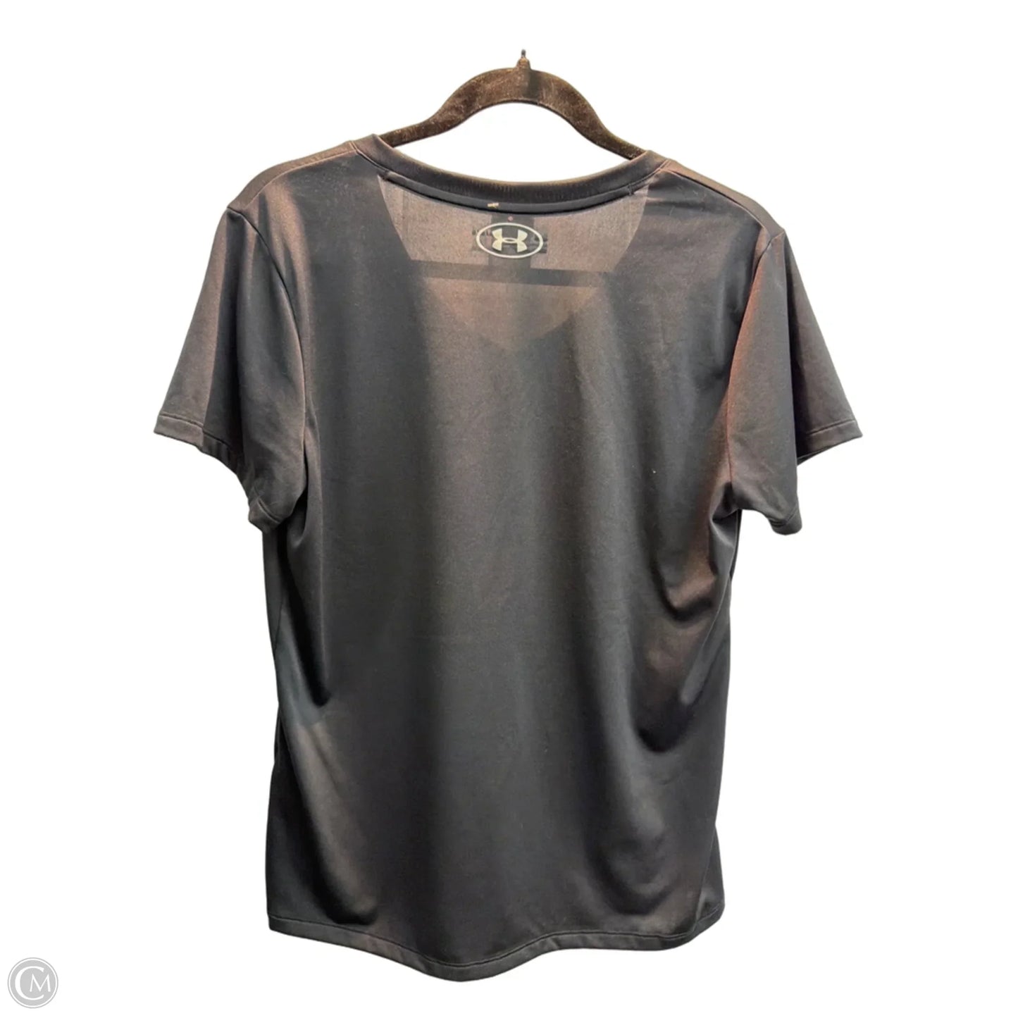 Athletic Top Short Sleeve By Under Armour In Black, Size: L