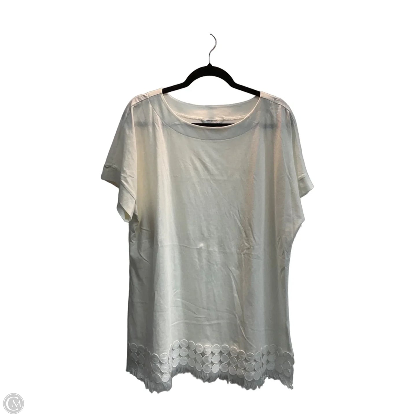 Top Short Sleeve By Christopher And Banks In White, Size: Xl