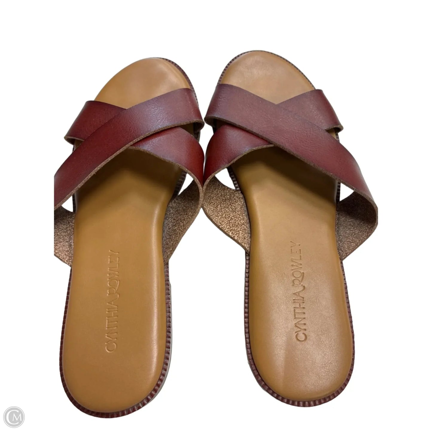 Sandals Flats By Cynthia Rowley In Maroon, Size: 8.5