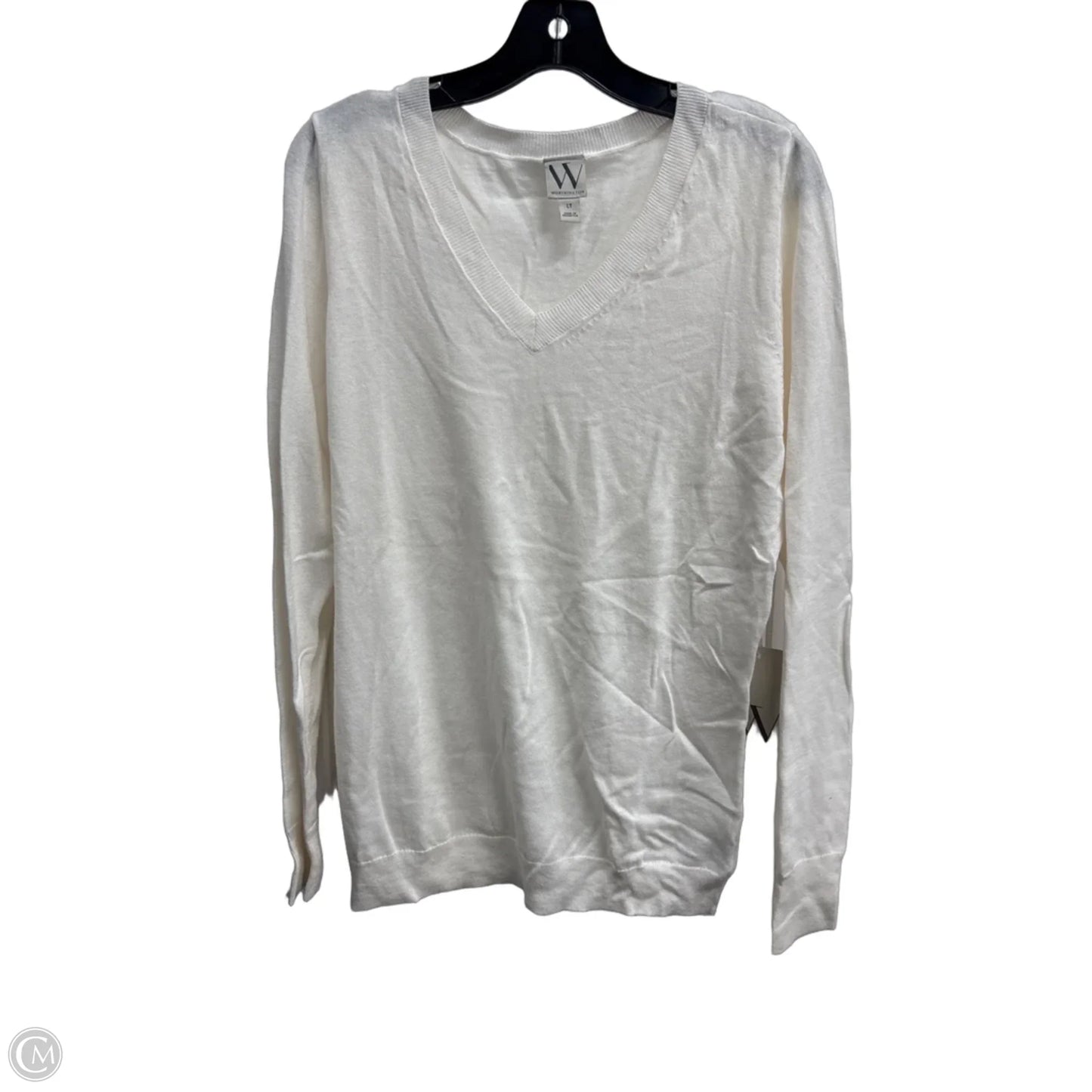 Sweater By Worthington In Cream, Size: L