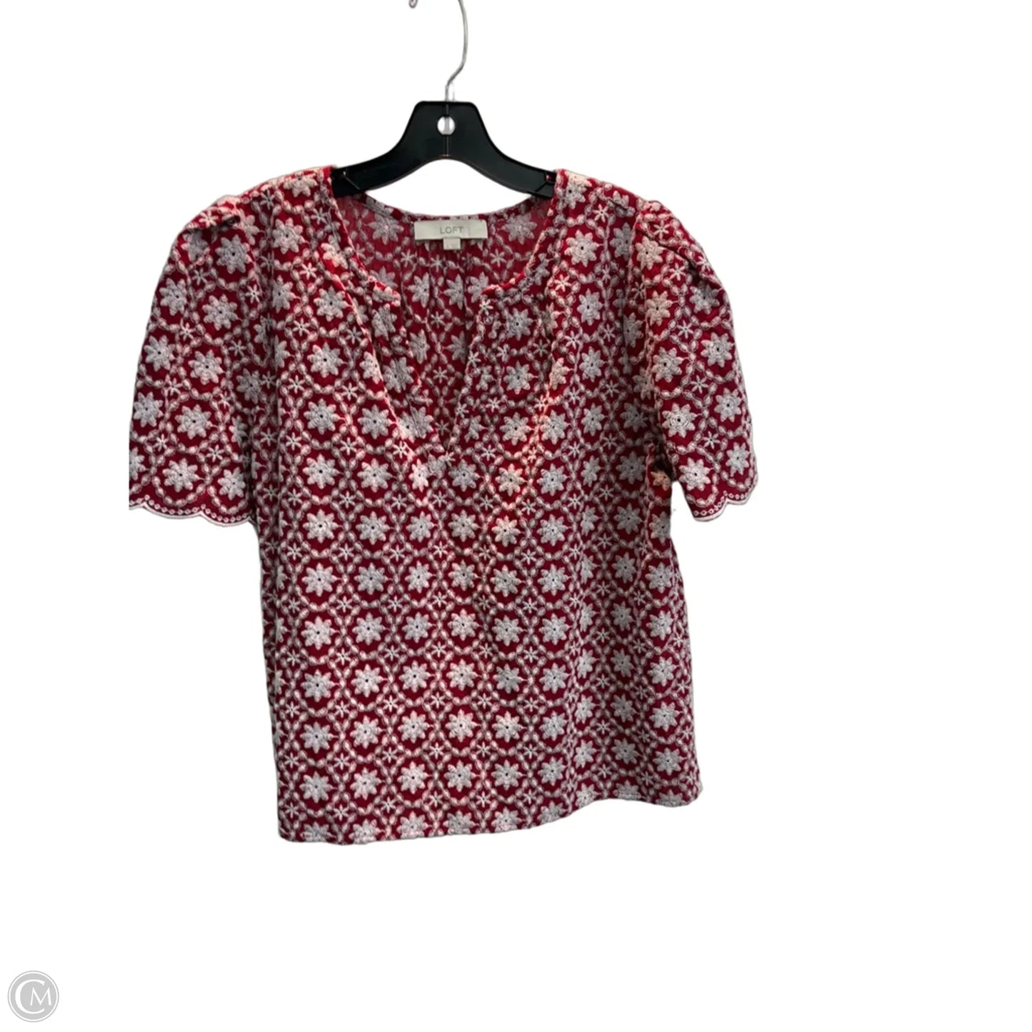 Top 3/4 Sleeve By Loft In Red, Size: L