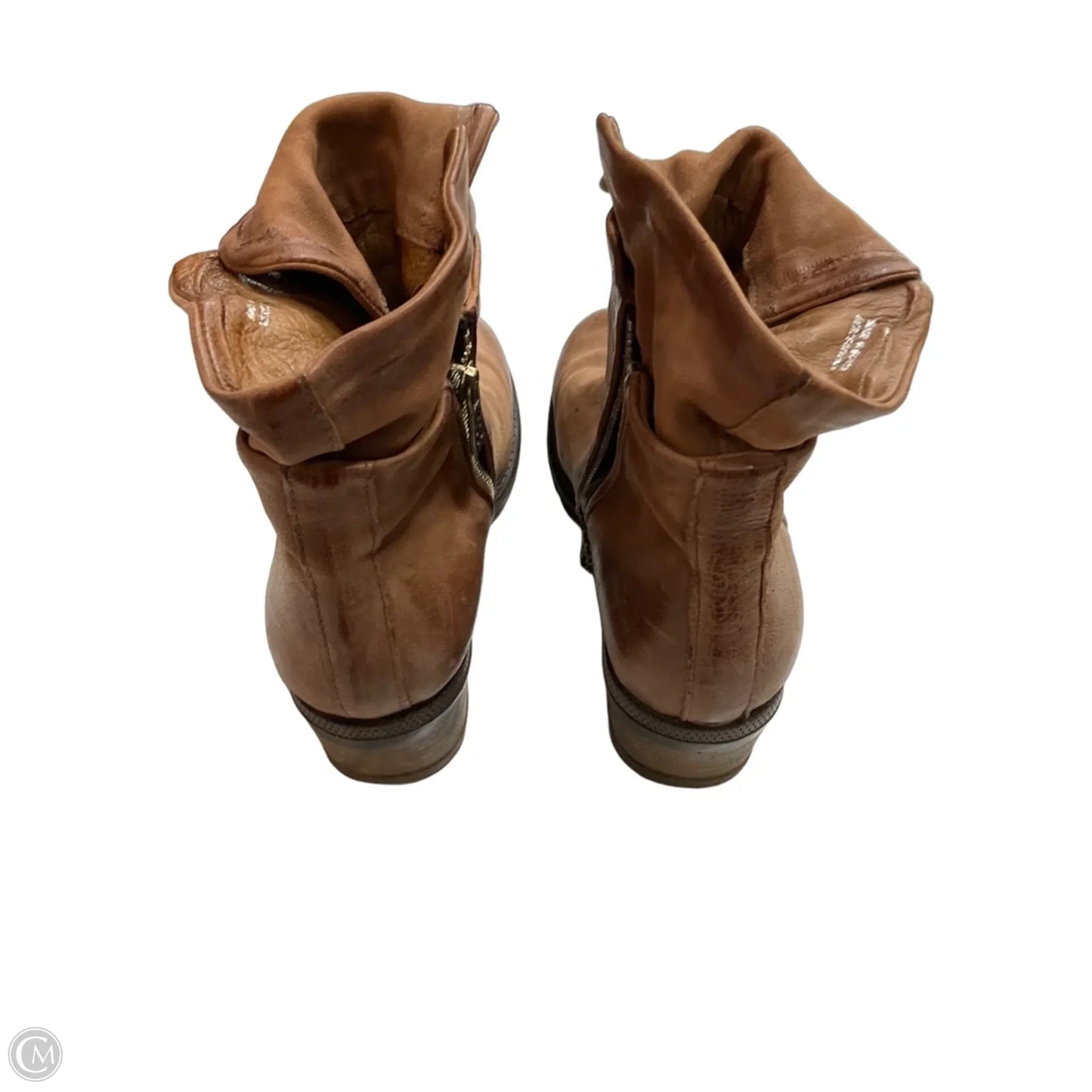 Boots Ankle Flats By Clothes Mentor In Brown, Size: 8.5