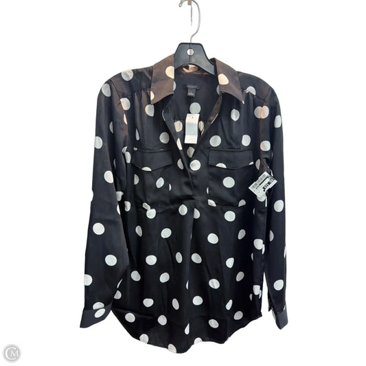 Blouse Long Sleeve By Ann Taylor In Polkadot Pattern, Size: S