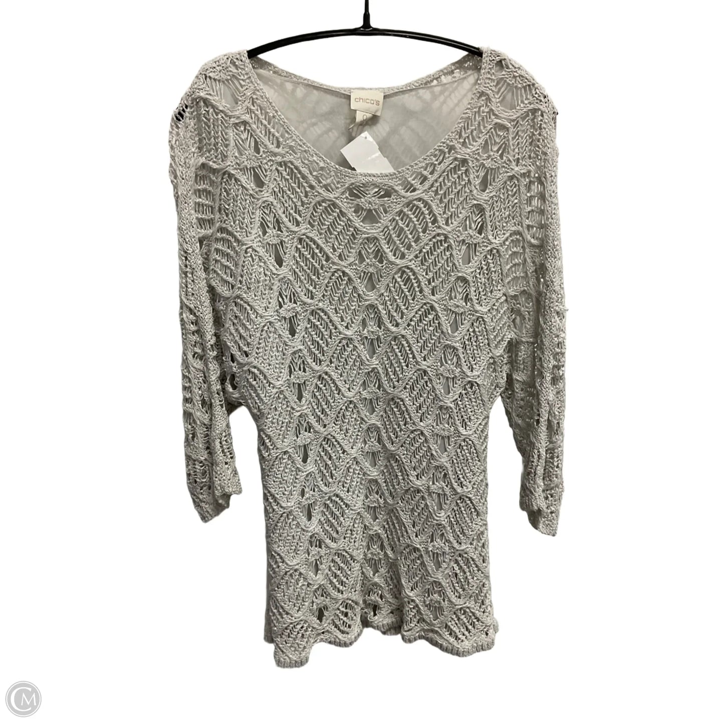 Sweater By Chicos In Silver, Size: S