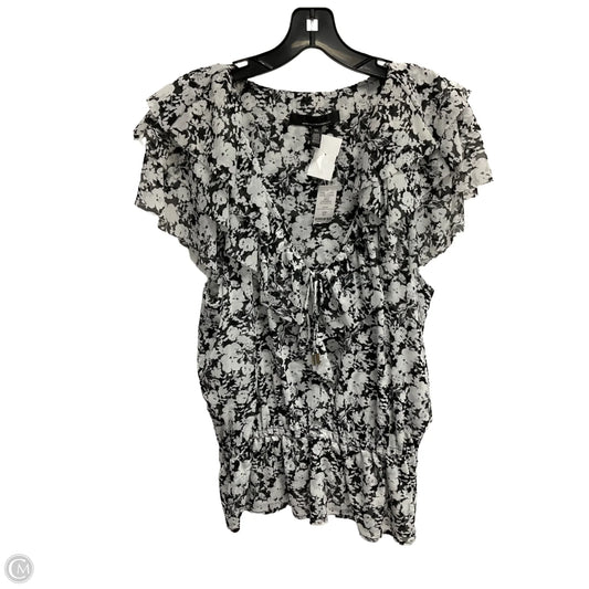 Top Short Sleeve By White House Black Market In Floral Print, Size: Xl