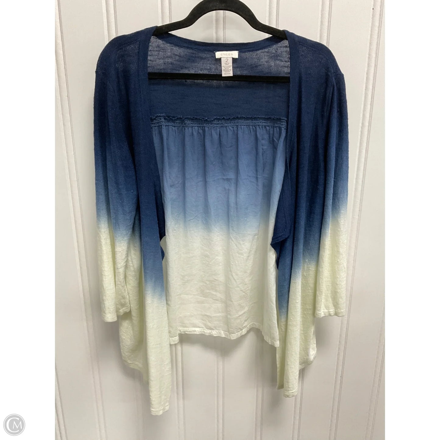 Cardigan By Chicos In Tie Dye Print, Size: L