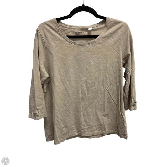Top 3/4 Sleeve Basic By Chicos In Tan, Size: L