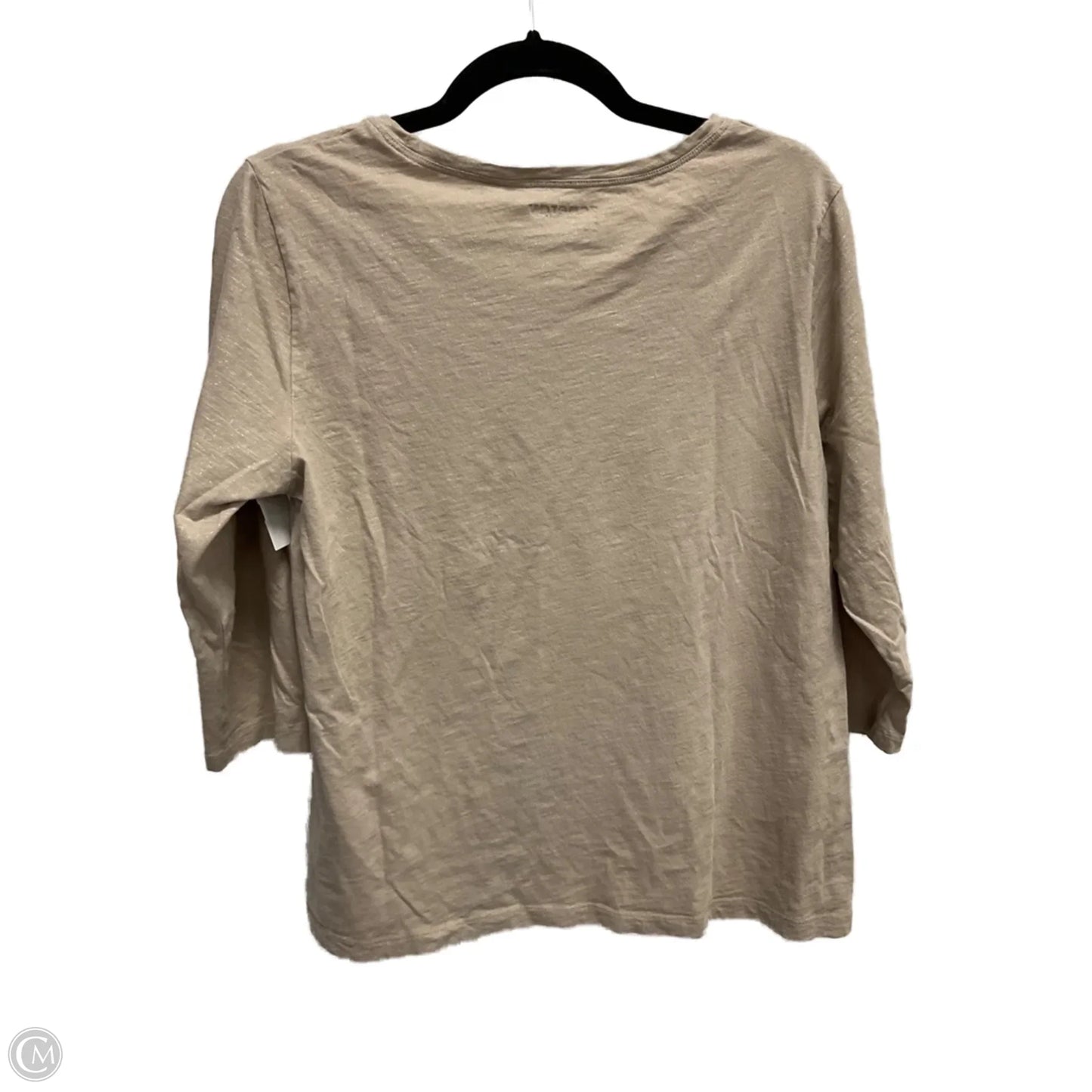 Top 3/4 Sleeve Basic By Chicos In Tan, Size: L