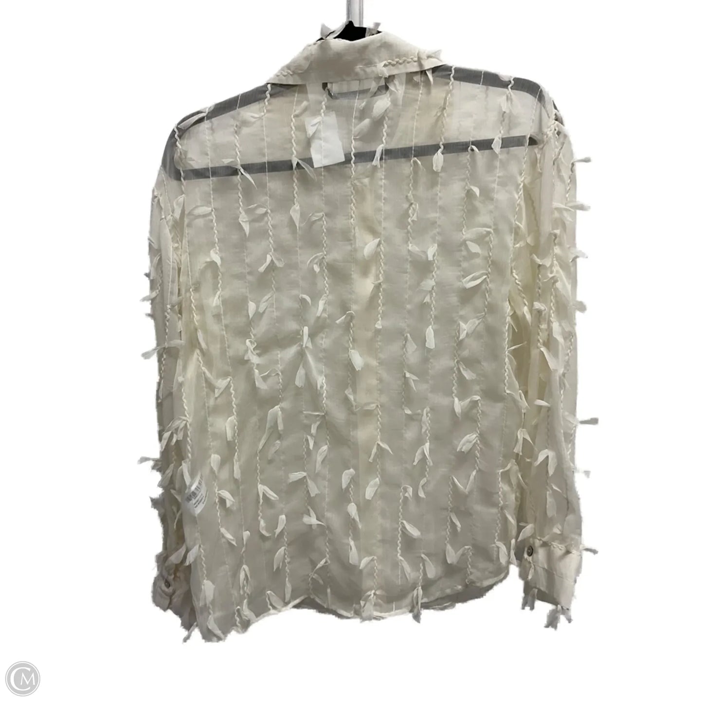 Top Long Sleeve By Zara In Cream, Size: Xs