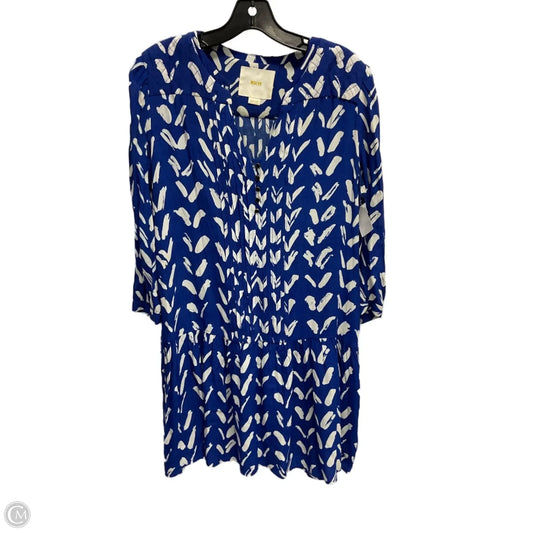Dress Casual Midi By Maeve In Blue & Cream, Size: M
