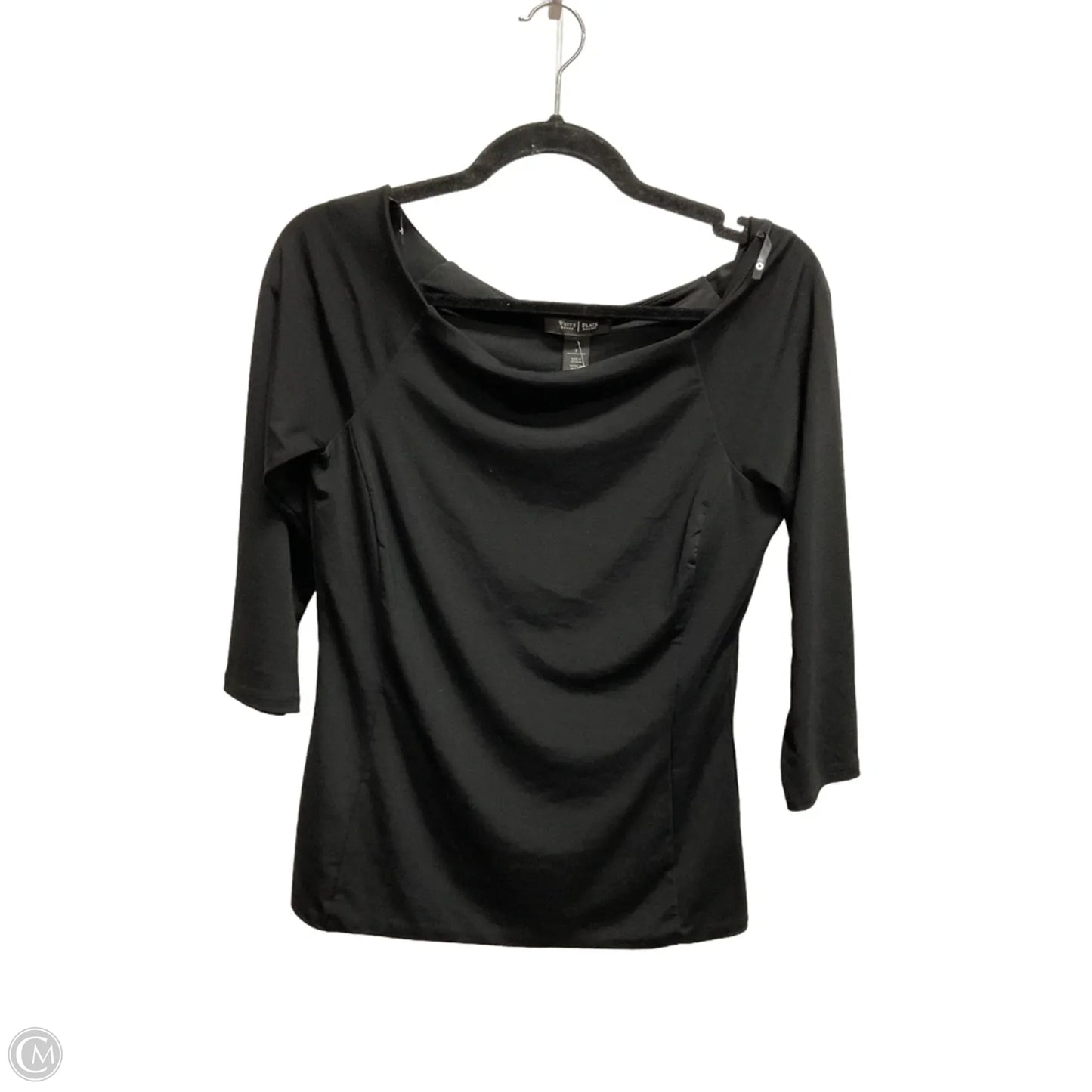 Top 3/4 Sleeve Basic By White House Black Market In Black, Size: S