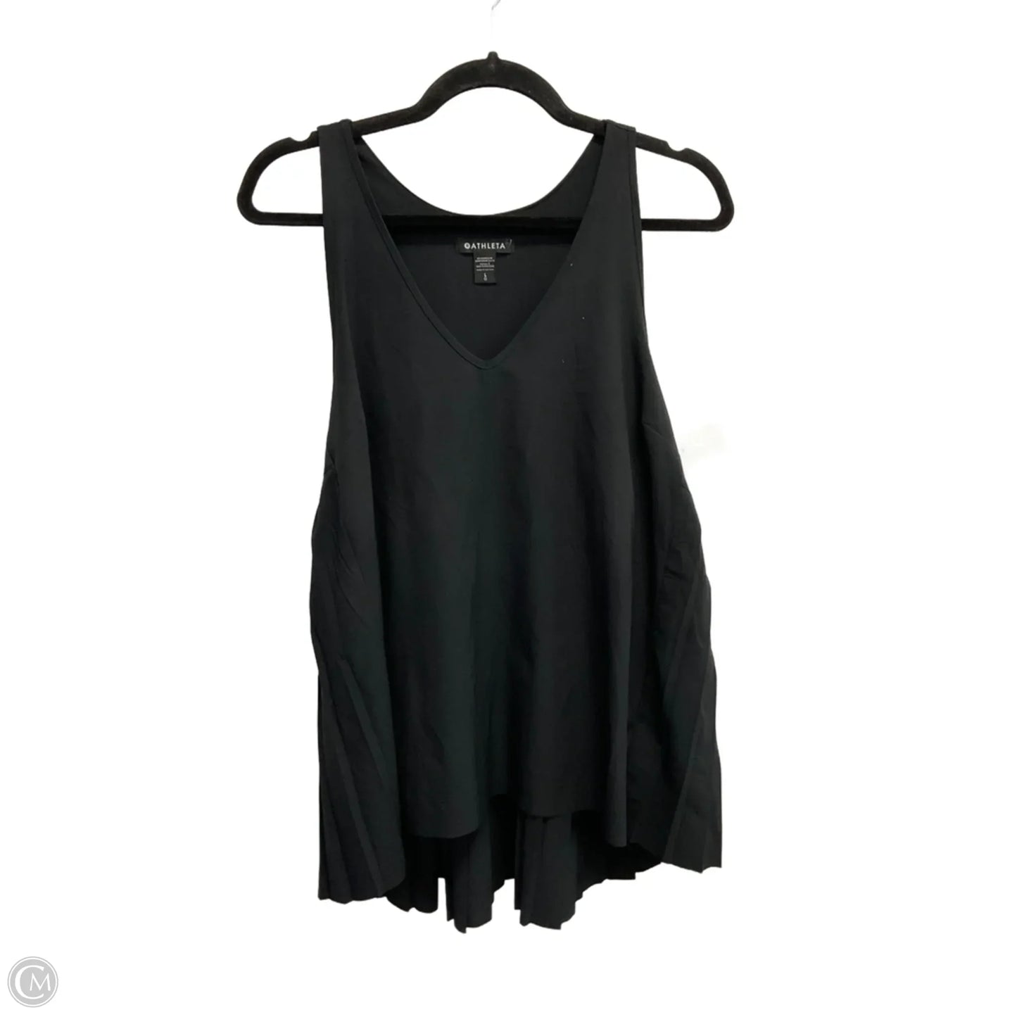 Athletic Top Short Sleeve By Athleta In Black, Size: L