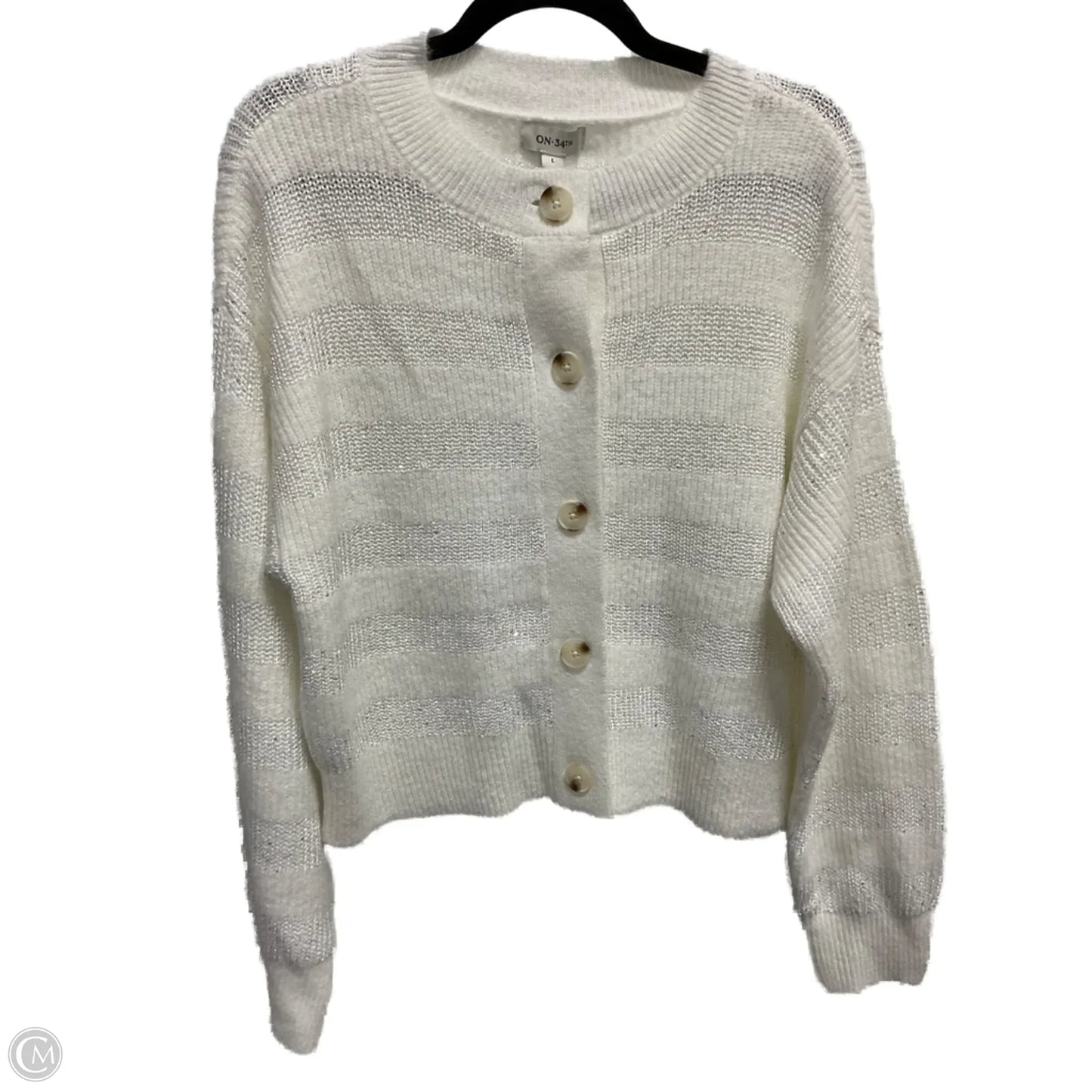 Sweater Cardigan By On 34th In White, Size: L