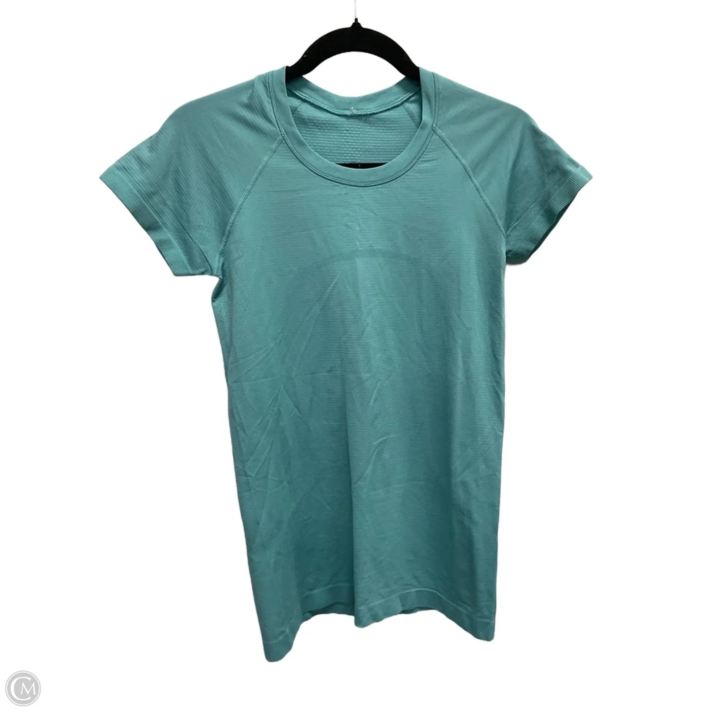 Athletic Top Short Sleeve By Lululemon In Aqua, Size: M