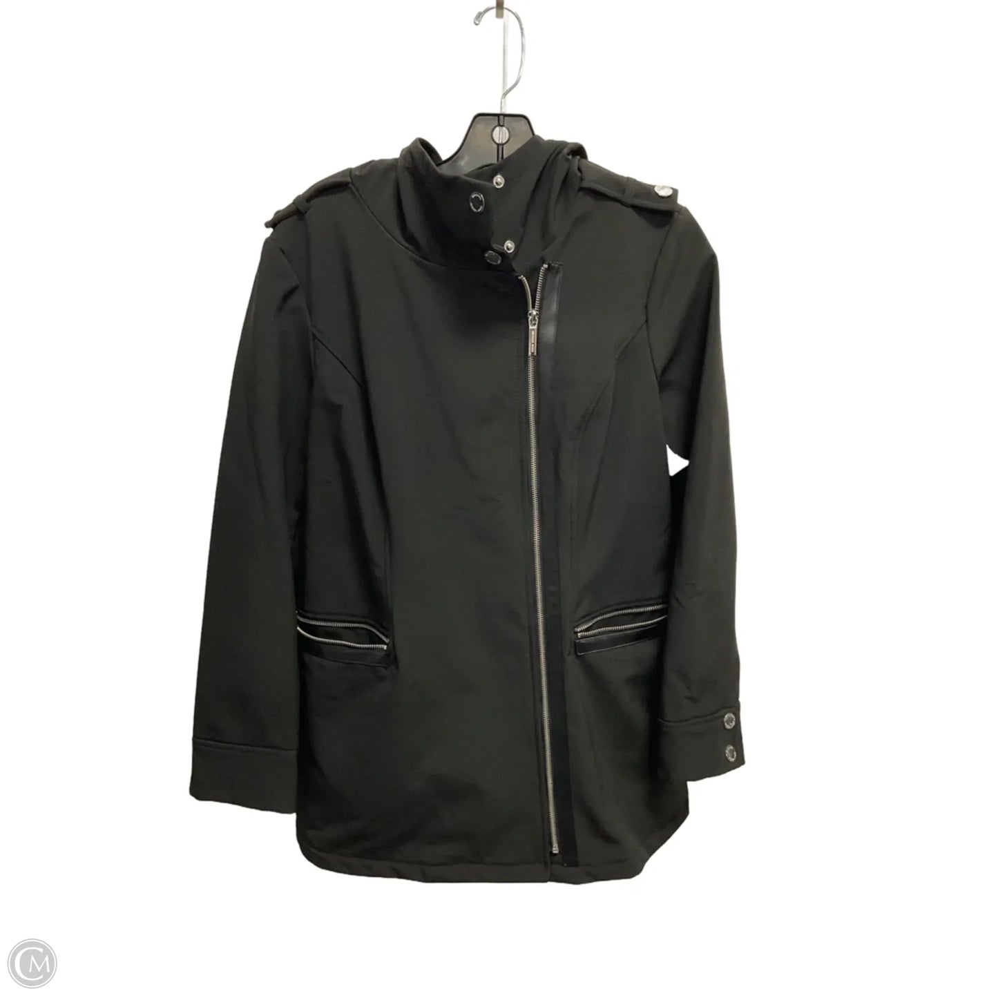 Coat Raincoat By Michael By Michael Kors In Black, Size: M