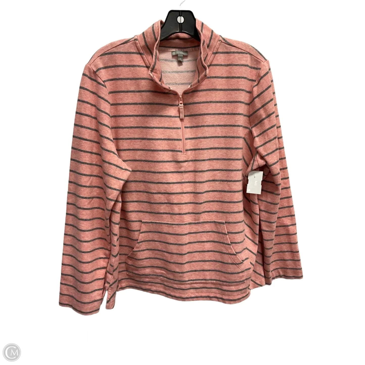 Athletic Top Long Sleeve Collar By Talbots In Peach, Size: Xl