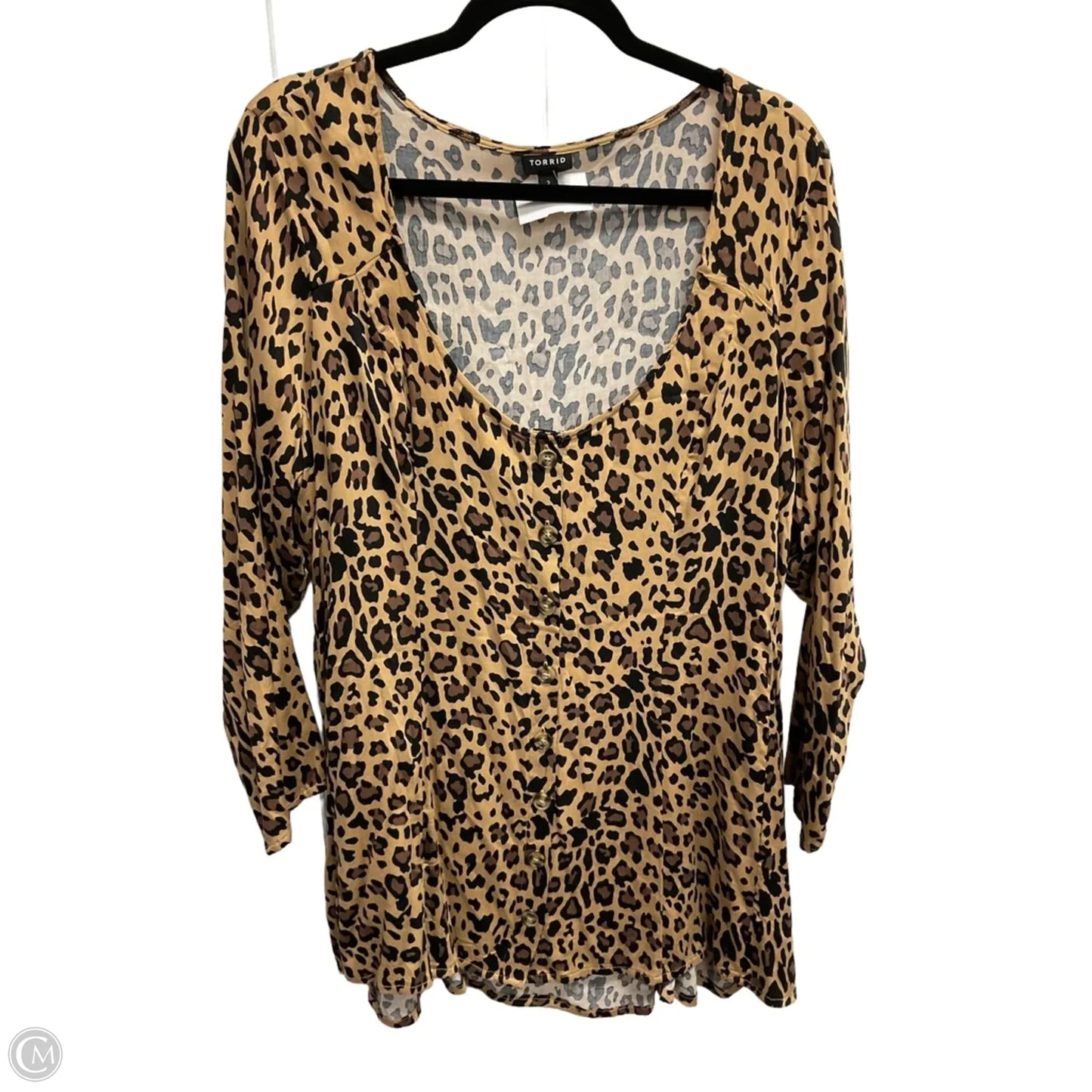 Top 3/4 Sleeve By Torrid In Animal Print, Size: Xxl