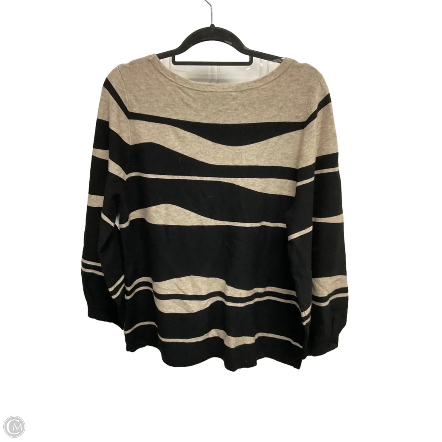 Sweater By Chicos In Black & Cream, Size: Xl