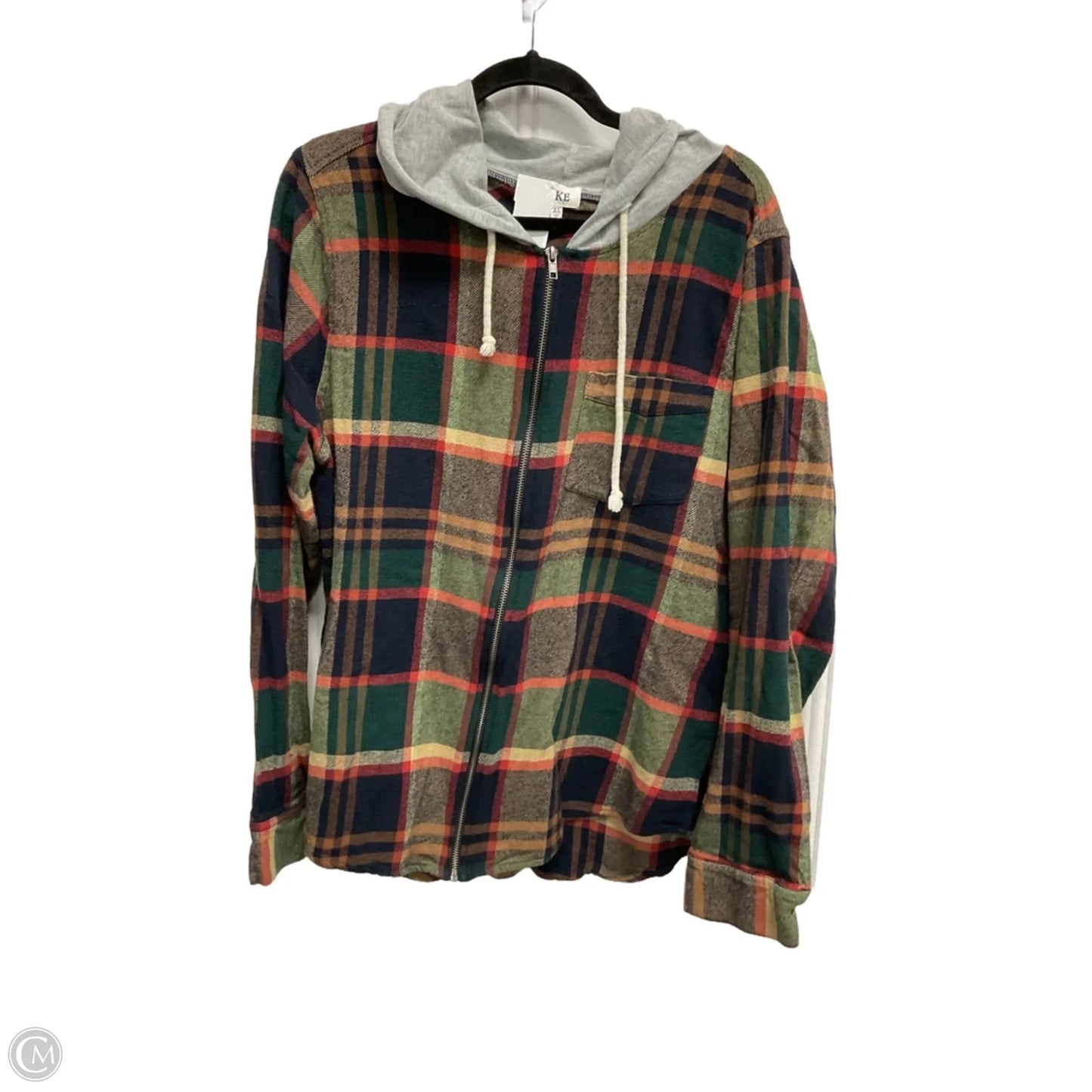 Jacket Shirt By Bke In Plaid Pattern, Size: Xl