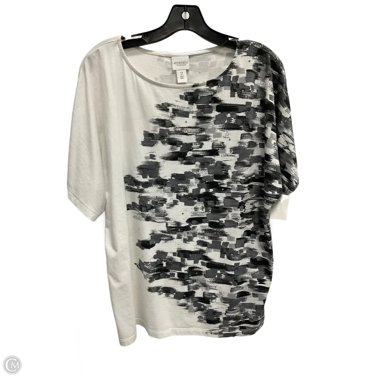 Top Short Sleeve By Chicos In White, Size: L