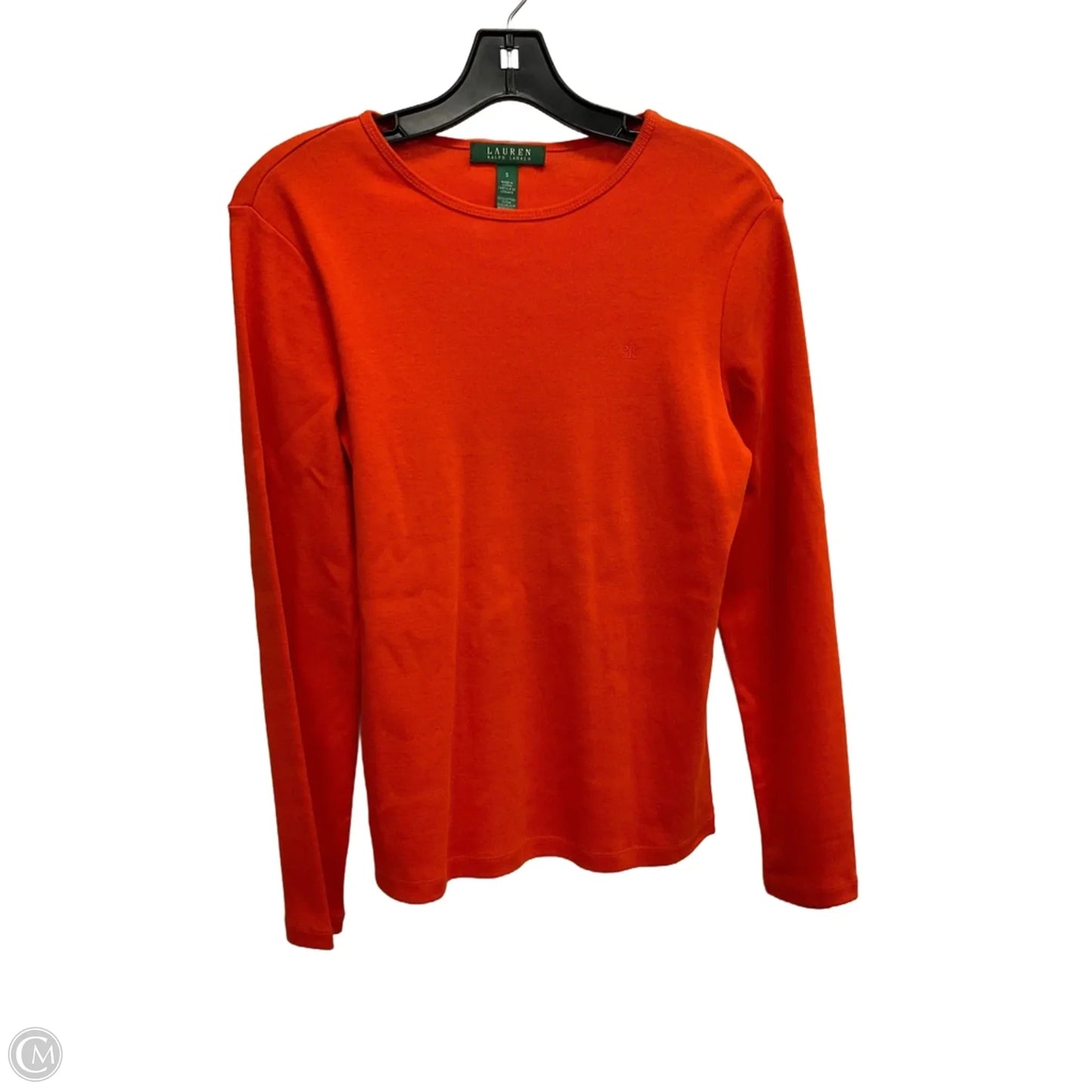 Top Long Sleeve Basic By Lauren By Ralph Lauren In Orange, Size: S