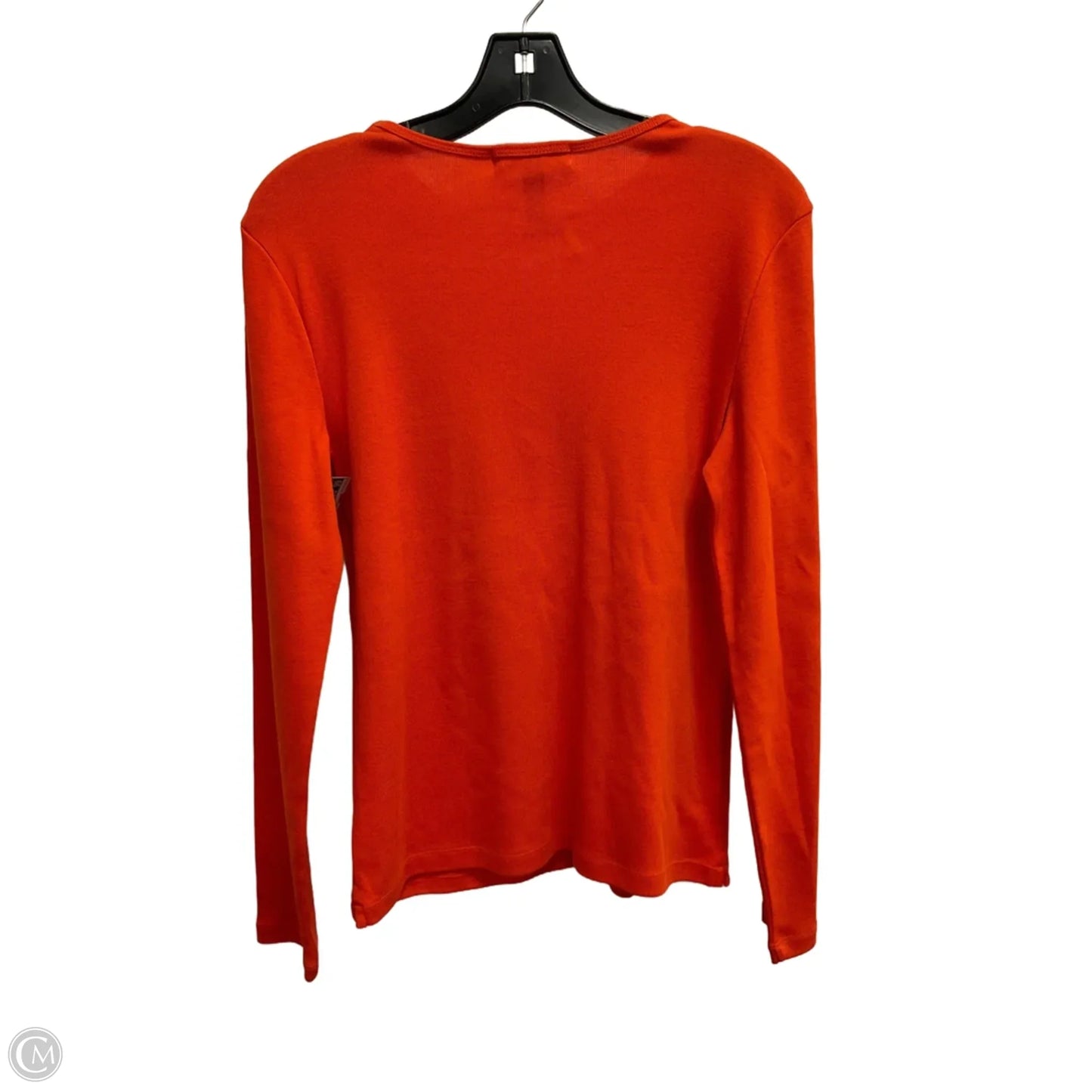 Top Long Sleeve Basic By Lauren By Ralph Lauren In Orange, Size: S