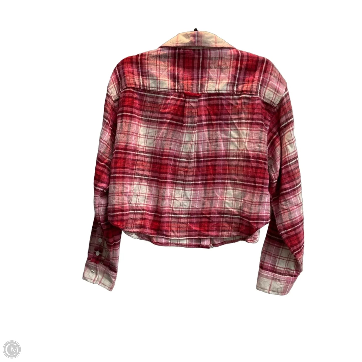 Top Long Sleeve By American Eagle In Plaid Pattern, Size: M