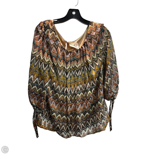 Blouse 3/4 Sleeve By Dby In Chevron Pattern, Size: 1x