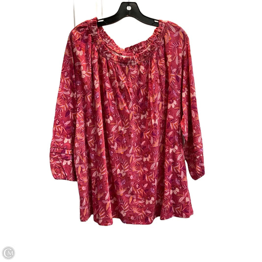 Blouse 3/4 Sleeve By J. Jill In Pink, Size: 2x