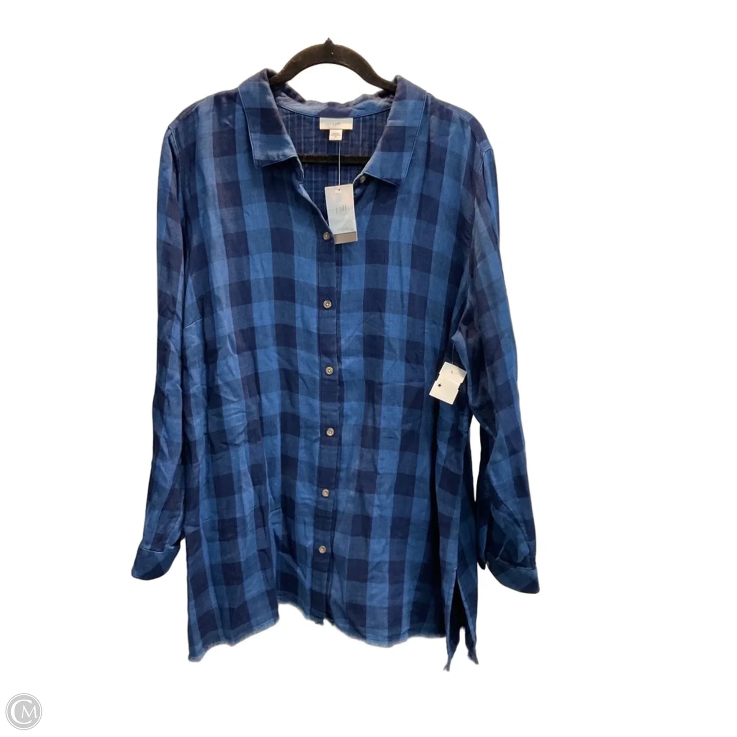 Blouse Long Sleeve By J. Jill In Plaid Pattern, Size: 2x