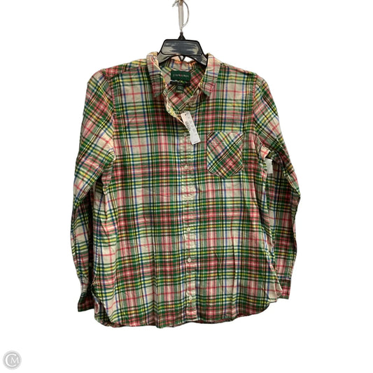Top Long Sleeve By J. Crew In Plaid Pattern, Size: 12