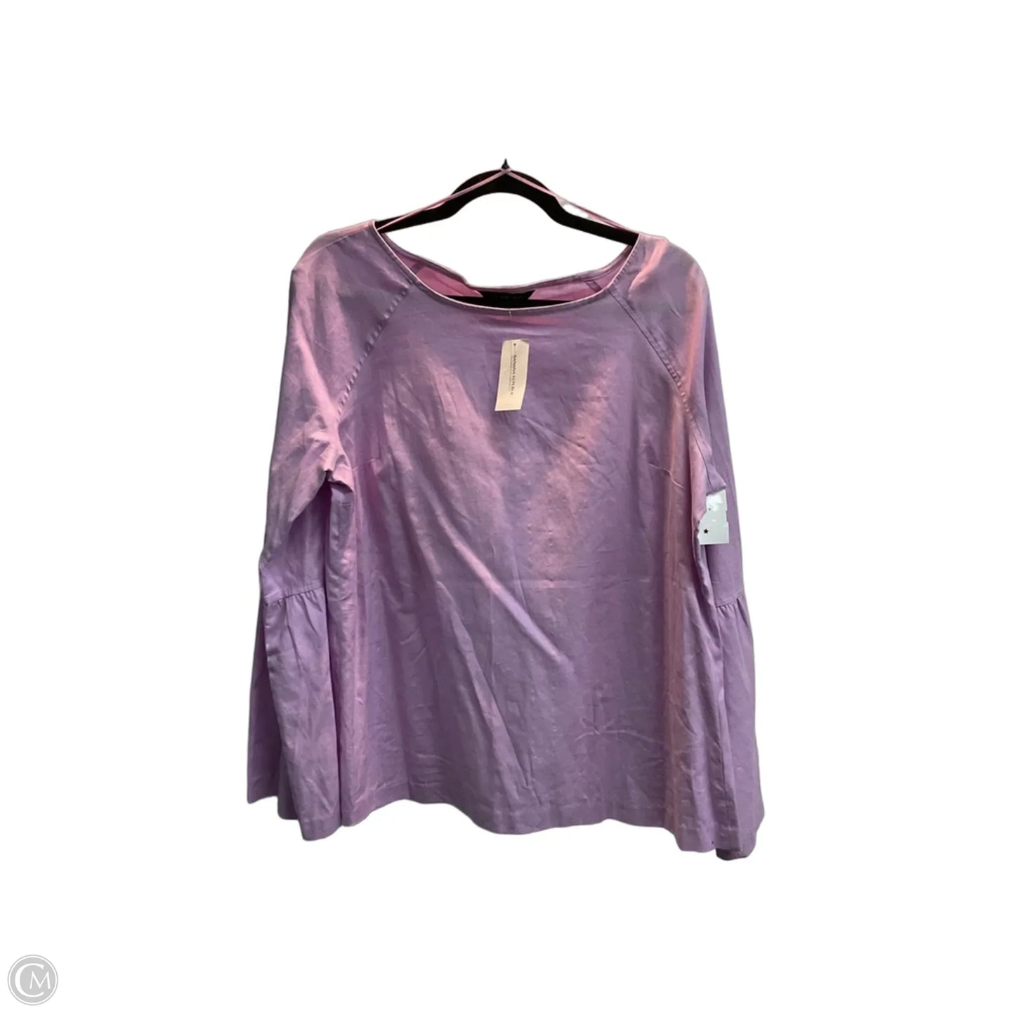 Blouse 3/4 Sleeve By Banana Republic In Purple, Size: L