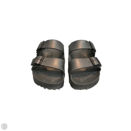 Sandals Flats By Birkenstock In Grey, Size: 9