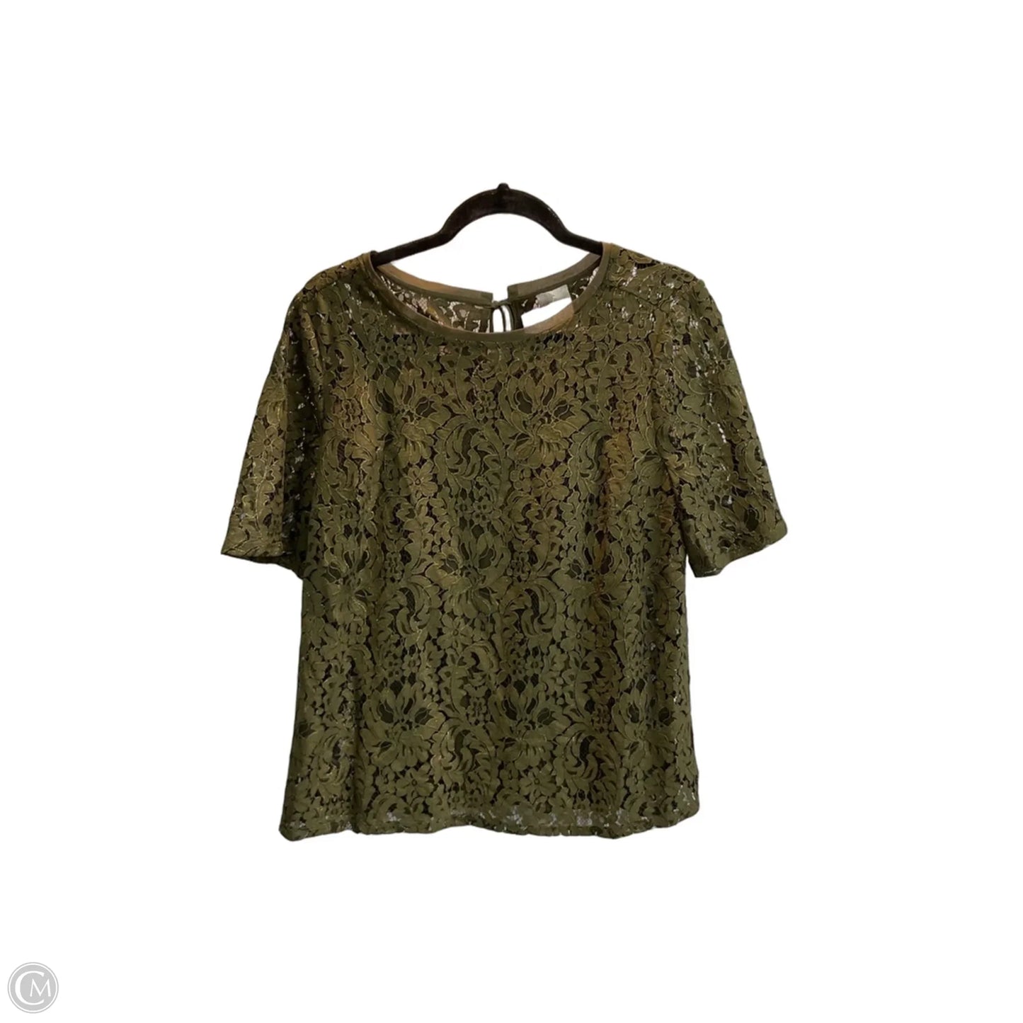 Blouse Short Sleeve By Chicos In Green, Size: Xs